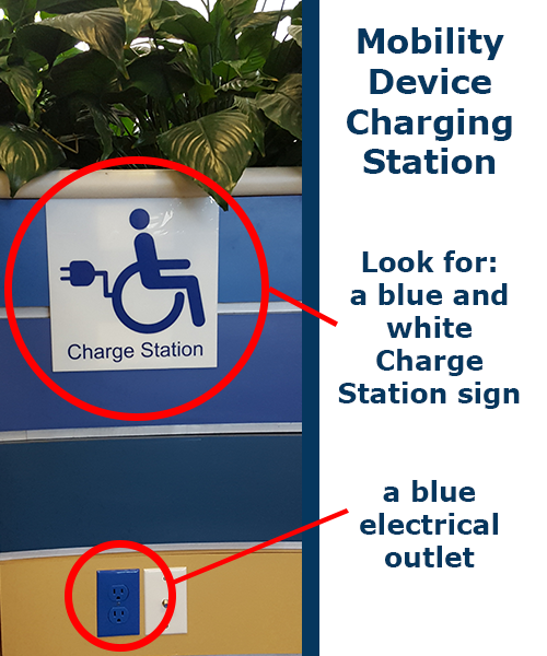 Diagram of a mobility device charging station