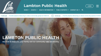 Screenshot of Lambton Public Health Website